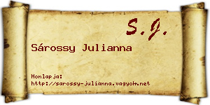 Sárossy Julianna névjegykártya