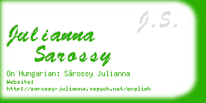 julianna sarossy business card